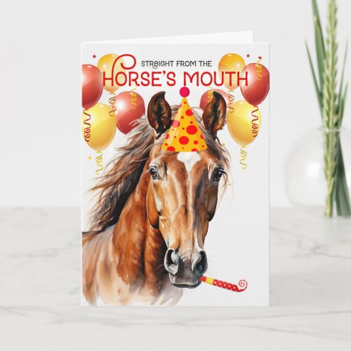Bay Sorrel Horse Funny Birthday Card