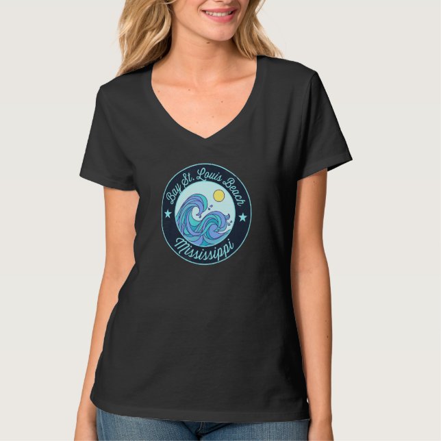 Bay St Louis Beach Ms Mississippi Souvenir Nautica T-Shirt (Front)