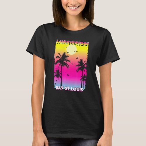 Bay St Louis Mississippi Ms Summer Vintage Sunset T_Shirt