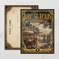 Bay St. Louis Mississippi Vintage Art Deco Golden