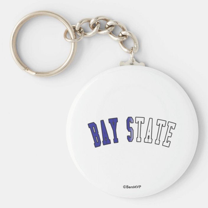 Bay State in State Flag Colors Keychain