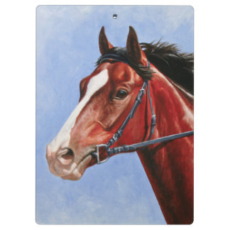 Bay Thoroughbred Race Horse Clipboard