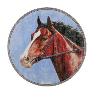 Bay Thoroughbred Race Horse Cutting Board