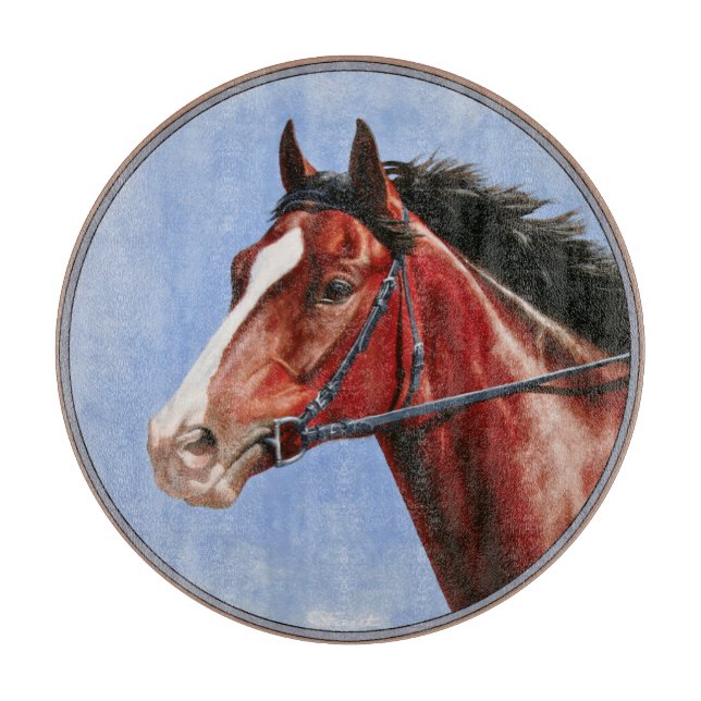 Bay Thoroughbred Race Horse Cutting Board (Front)
