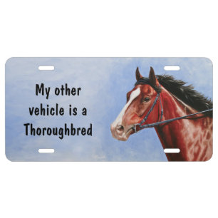 Bay Thoroughbred Race Horse License Plate