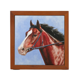 Bay Thoroughbred Race Horse Pencil/Pen Holder