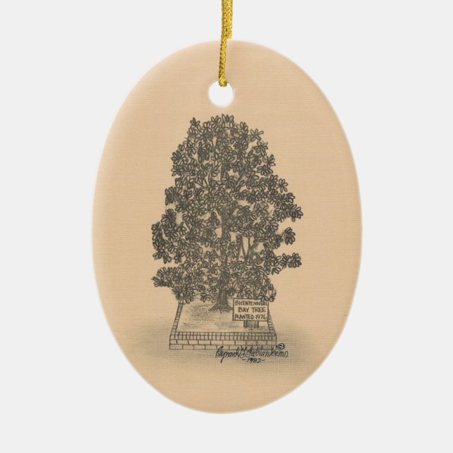 Bay Tree Ceramic Ornament (Front)