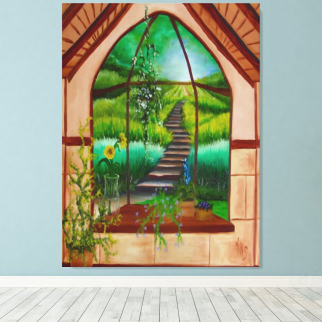 Bay Window Canvas Print (Insitu(Wood Floor))
