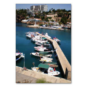 Bay with cruise boats in old city of Antalya Table Number