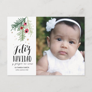Bayas Rojas   Feliz Navidad   Tarjeta Holiday Postcard