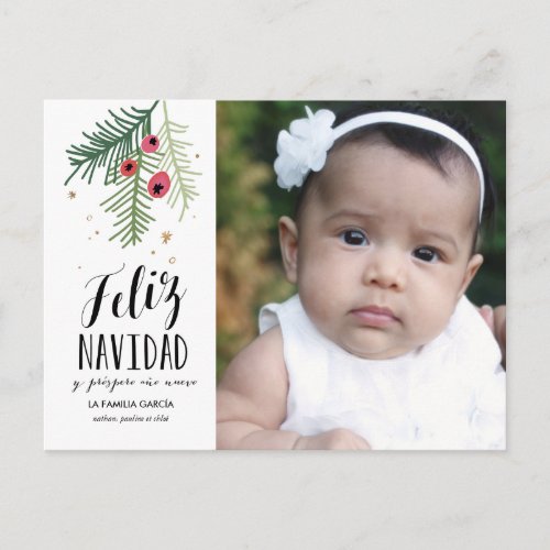 Bayas Rojas  Feliz Navidad  Tarjeta Postale Holiday Postcard