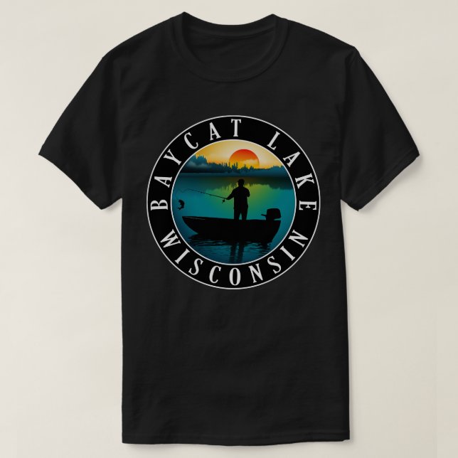 Baycat Lake Wisconsin Fishing T-Shirt (Design Front)