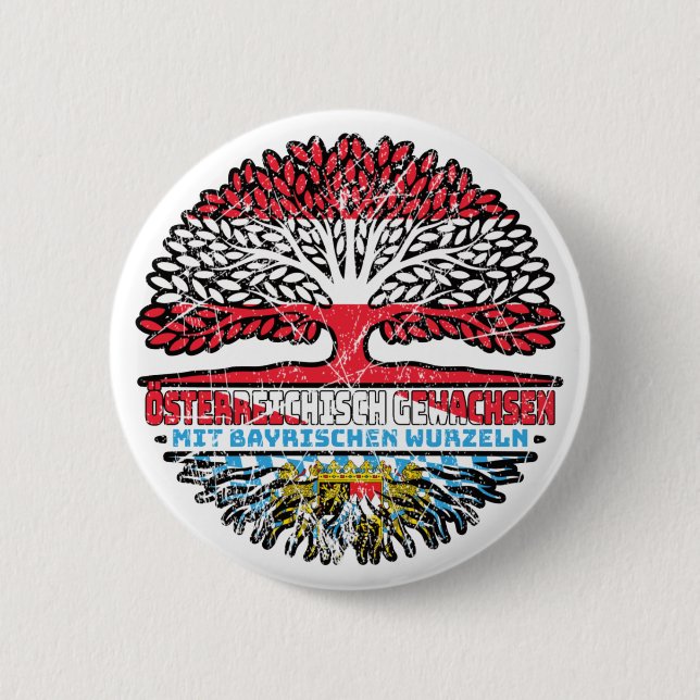 Bayern Bayrisch Österreichisch Baum Button (Front)
