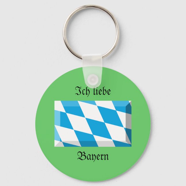 Bayern Flag Gem Keychain (Front)