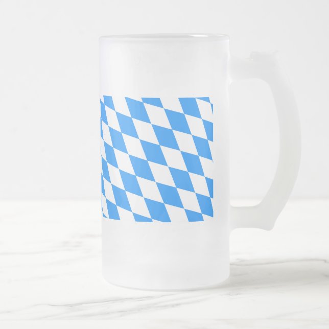 Bayern Rauten Fahne Frosted Glass Beer Mug (Right)