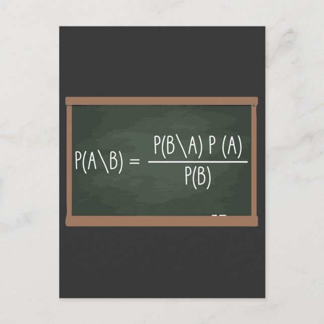 Bayes Theorem Probability Theory Data Science Postcard (Front)