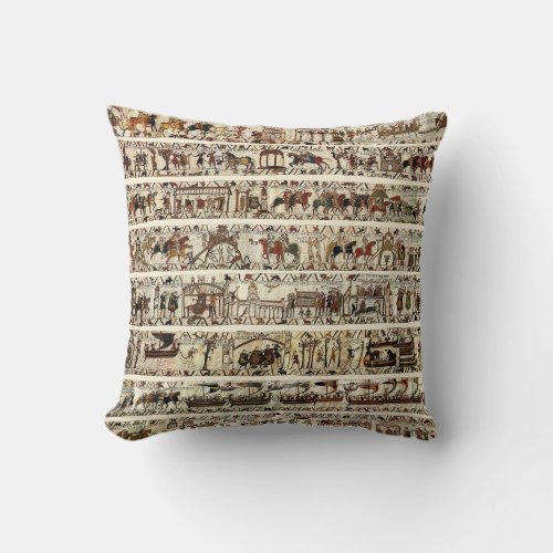 BAYEUX TAPESTRY 1066 Battle of Hastings Throw Pillow