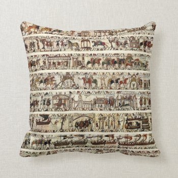Bayeux Tapestry 1066 Battle Of Hastings Throw Pillow by bulgan_lumini at Zazzle
