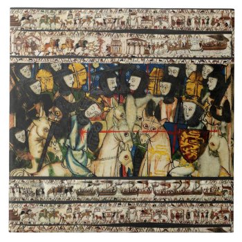 Bayeux Tapestry 1066 Death Of King Harold  Ceramic Tile by bulgan_lumini at Zazzle