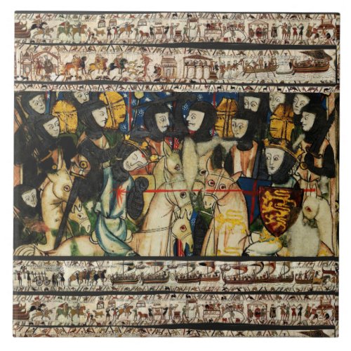 BAYEUX TAPESTRY 1066 Death of King Harold  Ceramic Tile