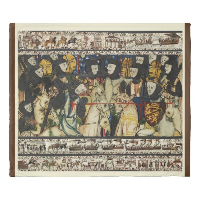 BAYEUX TAPESTRY 1066 Death of King Harold  Duvet Cover (Front)