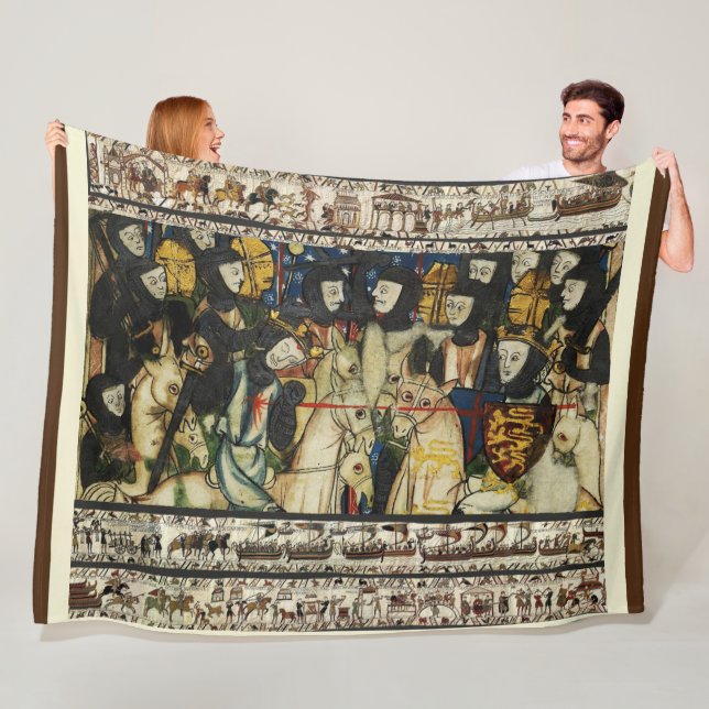 BAYEUX TAPESTRY 1066 Death of King Harold Fleece Blanket (In Situ)