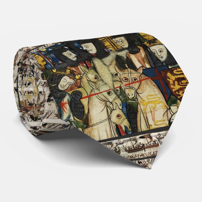 BAYEUX TAPESTRY 1066 Death of King Harold  Neck Tie (Rolled)