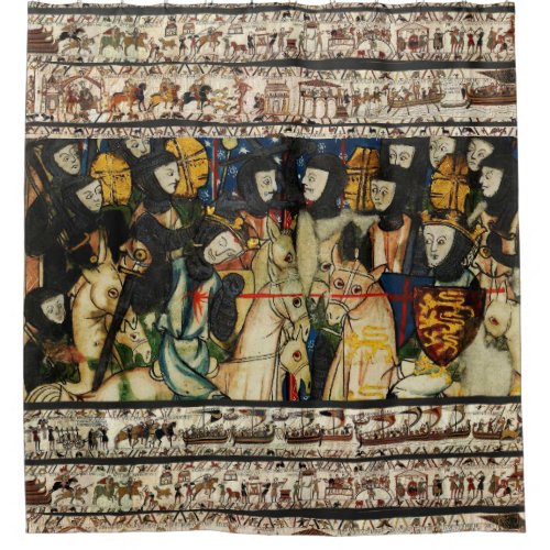 BAYEUX TAPESTRY 1066 Death of King Harold  Shower Curtain