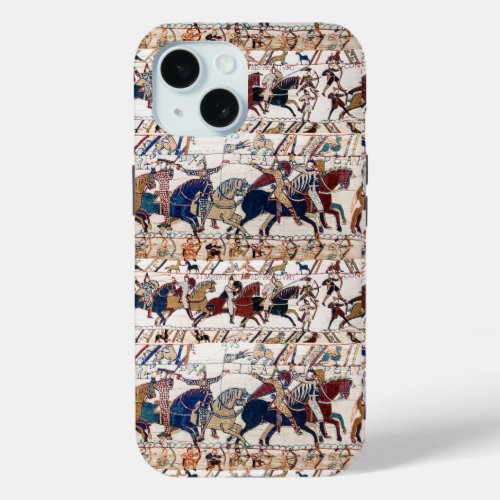 BAYEUX TAPESTRY 1066 NORMAN KNIGHTS AND ARCHERS iPhone 15 CASE