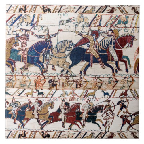 BAYEUX TAPESTRY 1066 NORMAN KNIGHTS AND ARCHERS CERAMIC TILE