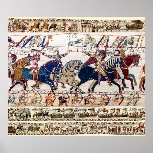 BAYEUX TAPESTRY 1066 NORMAN KNIGHTS AND ARCHERS POSTER