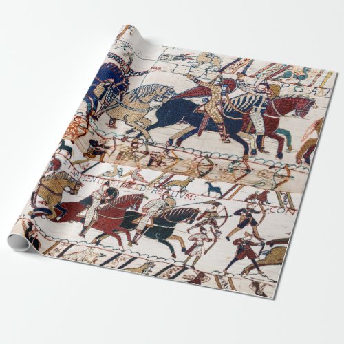 BAYEUX TAPESTRY 1066 NORMAN KNIGHTS AND ARCHERS  WRAPPING PAPER
