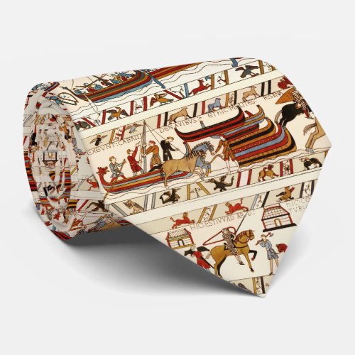 BAYEUX TAPESTRY 1066NORMAN KNIGHTS VIKING SHIPS  NECK TIE