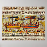 BAYEUX TAPESTRY 1066 VIKING SHIPS