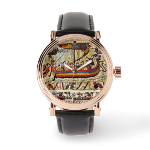 BAYEUX TAPESTRY 1066 VIKING SHIPS WATCH