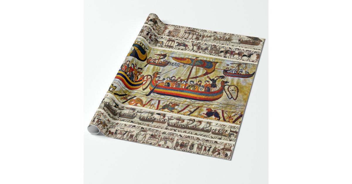 BAYEUX TAPESTRY 1066 VIKING SHIPS WRAPPING PAPER Zazzle
