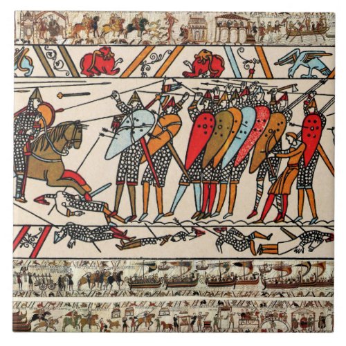BAYEUX TAPESTRYBATTLE OF HASTINGSNORMAN KNIGHTS CERAMIC TILE