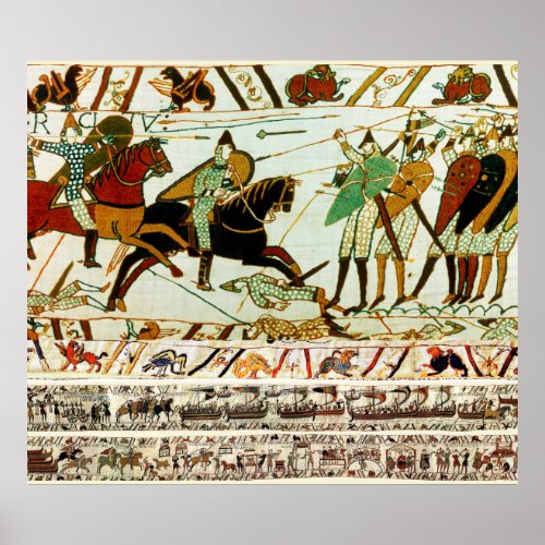 BAYEUX TAPESTRYBATTLE OF HASTINGS NORMAN KNIGHTS POSTER