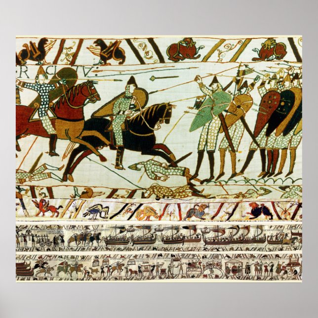 BAYEUX TAPESTRY,BATTLE OF HASTINGS ,NORMAN KNIGHTS POSTER (Front)