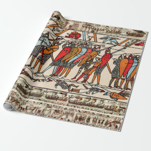 BAYEUX TAPESTRY,BATTLE OF HASTINGS,NORMAN KNIGHTS WRAPPING PAPER