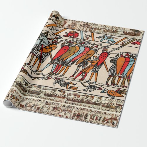 BAYEUX TAPESTRYBATTLE OF HASTINGSNORMAN KNIGHTS  WRAPPING PAPER