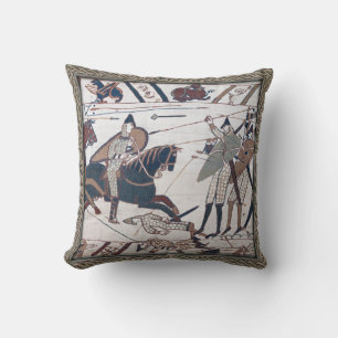 Bayeux Tapestry Battle Scene Throw Pillow