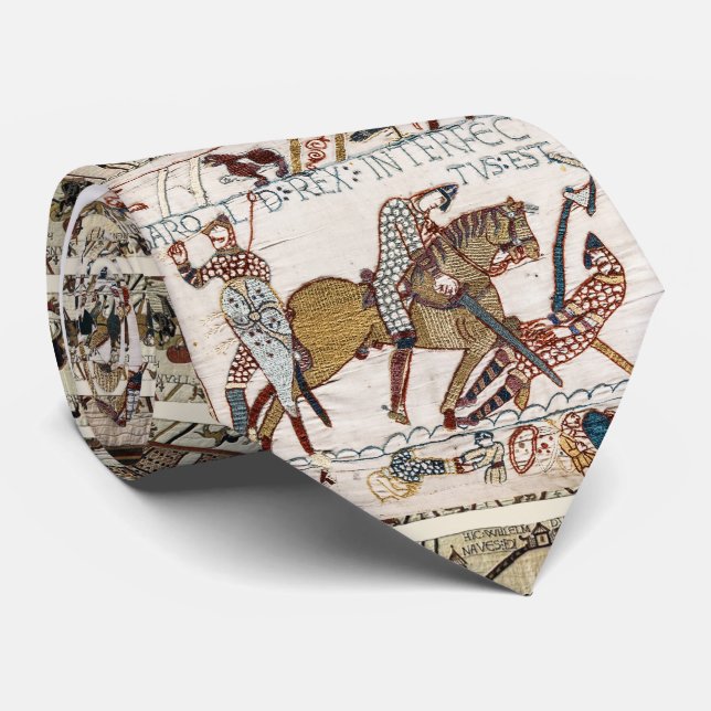 BAYEUX TAPESTRY Death of King Harold at Battle  Neck Tie (Rolled)