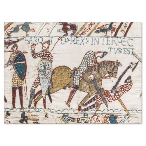 BAYEUX TAPESTRY Death of King Harold at Battle  Tissue Paper