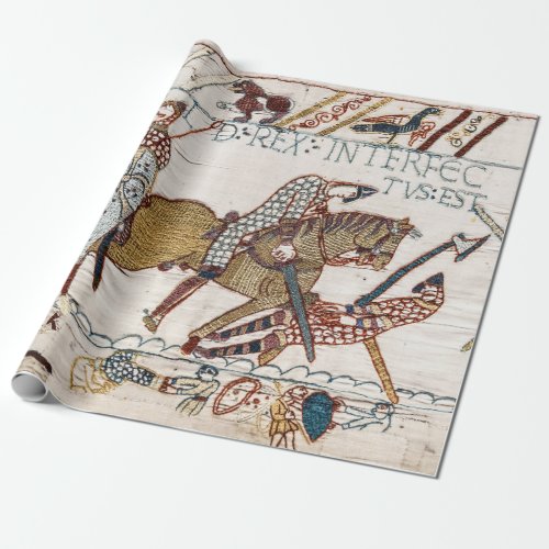 BAYEUX TAPESTRY Death of King Harold at Battle  Wrapping Paper