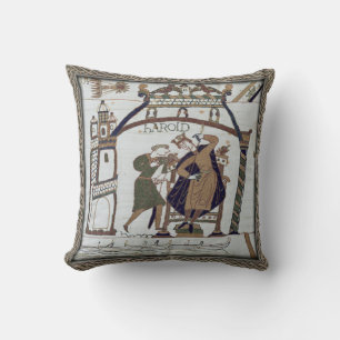Bayeux Tapestry Harold Godwinson Throw Pillow