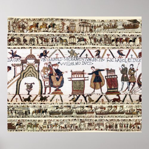 BAYEUX TAPESTRY Harold Made an Oath on Holy Relics Poster