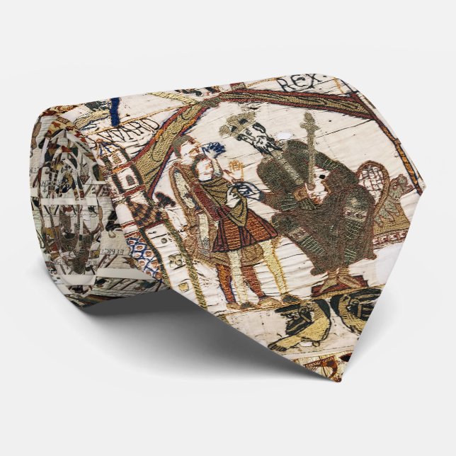 BAYEUX TAPESTRY King Edward Confessor and Harold  Neck Tie (Rolled)