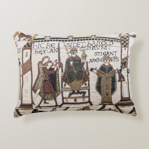 Bayeux Tapestry _ King Harold Coronation Accent Pillow