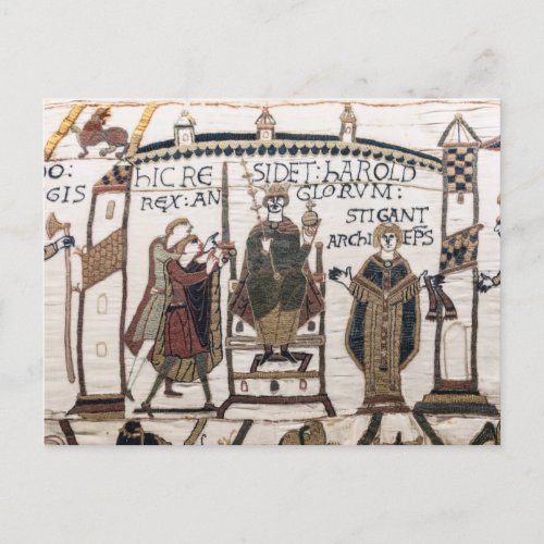 Bayeux Tapestry _ King Harold Coronation Postcard